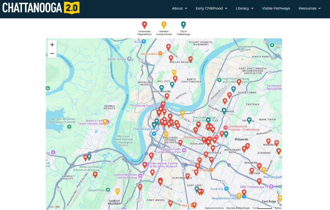 User interface of Chattanooga 2.0’s new Hamilton County Out-of-School Time Program Locator